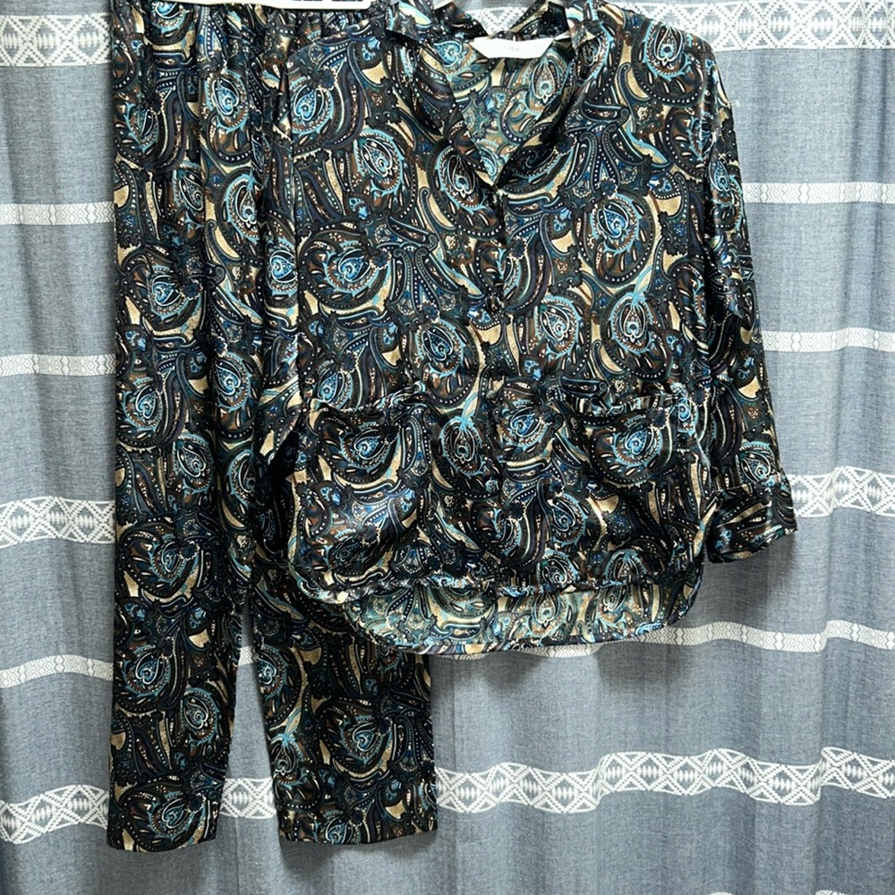 Victoria’s Secret Paisley Floral Silky Pajama Set